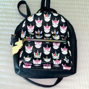 Girls Unicorn All Over Print Faux Leather Mini Backpack